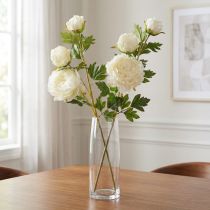 Artikel Künstliche Pfingstrosen mit 3 Blüten, Weiß-Creme, 81 cm, 2 Stück