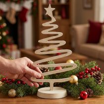 Artikel Mini-Weihnachtsbaum Metall Beige Tonoptik H30cm