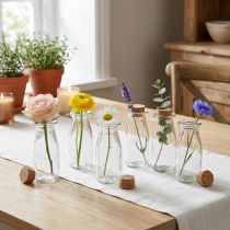 Artikel Minivasen Glas mit Korken H13,5cm Ø5,5cm 6 Stück