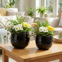 Artikel Blumentopf Keramik Ei Schwarz Ø12cm 2er-Set