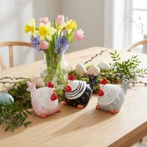 Artikel Dekofiguren Hühnerkeramik 8,5cm Bunt Sortiert 3er-Set Osterdekoration