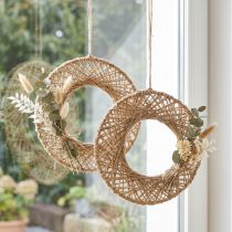 Artikel Boho-Dekoringe aus Jute, Ø 28 cm, Natur, 4er-Set für Wand- und Fensterdekoration