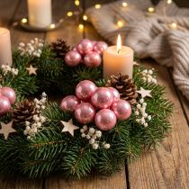 Artikel Mini-Weihnachtskugeln aus Glas Ø20mm Rosa und Champagner, 140 Stück