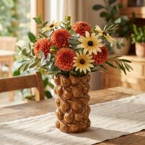 Artikel Keramik Blumenvase braun mit Feigenmotiv Ø14cm H22,5cm