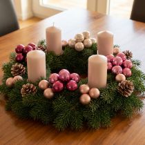 Artikel Spiegelbeeren aus Glas am Draht Ø25 mm Berry Rosa Beige 140 Stück