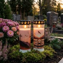 Artikel Dekorative Grabkerzen mit Sonnenuntergang-Motiven 2 Stück
