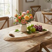Artikel Holztablett Akazienholz mit natürlicher Baumkante 36-45 cm x 15-21 cm
