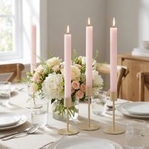 Artikel Durchgefärbte Stabkerzen Wachs Rosa 34x240mm 4 Stück