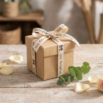 Artikel Geschenkband aus Polyester Beige 15mm 18m mit Aufschrift „Eine Kleinigkeit“