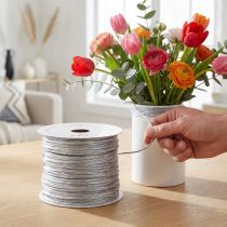 Artikel Deko-Draht mit Papier umwickelt Silber 50m Ø 2mm