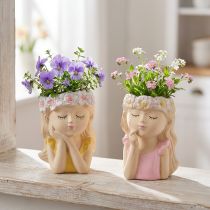 Artikel Deko-Vase Keramik Übertopf Mädchen Ø7,5cm H16cm 2er Set