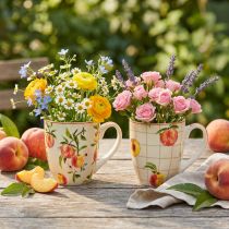 Artikel Keramiktasse mit Pfirsich-Motiv, 2er-Set, H 10,5 cm
