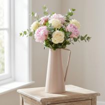 Artikel Deko Vase Metall Kanne 38cm Rosa Konisch für Trockenblumen