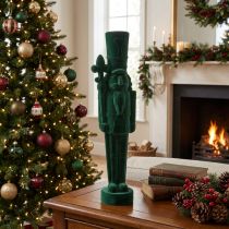 Artikel Nussknacker Figur 77 cm Grün Beflockt Weihnachtsdekoration Innenbereich
