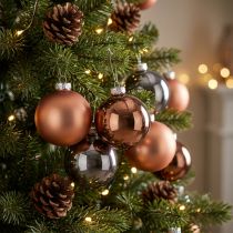 Artikel Christbaumkugeln Silber Apricot Glaskugeln Ø5cm 24 St