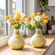 Artikel Keramikvase Entenfigur 15cm Gelb 2er-Set für Wohnraumdeko