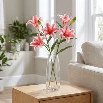 Artikel Künstliche Lilien aus Polyester im Zweier-Set, Rosa, 67 cm