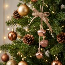 Artikel Christbaumschmuck Glocken aus Metall Kupfer Rosa Ø 3,5 cm 3er-Set