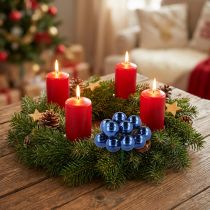 Artikel Mini Weihnachtskugeln am Draht Blau 20mm 140 Stück Glas