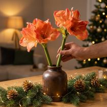 Artikel Amaryllis Kunstblumen Orange 55 cm 2 Stück für Dekoration