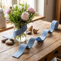 Artikel Filzband aus Schafwolle Blau 7,5 cm x 5 m für Bastelarbeiten und Dekoration