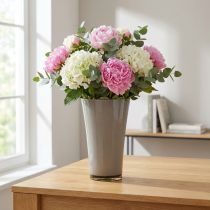 Artikel Vase „Fizzy“ Kunststoff Ø16cm H27cm Platingrau 1 Stück