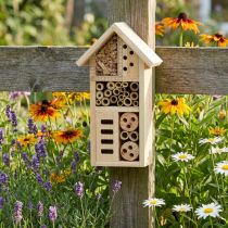 Artikel Insektenhotel aus Holz 14x8x26cm mit Schlupflöchern und Röhrchen für den Außenbereich