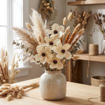 Artikel Gebleichte Holzblüte auf Stab Ø9–12cm L45cm für Dekoration 15 Stück