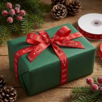 Artikel Geschenkband Baumwolle Rot Hohoho 15mm 20m für Weihnachten und Dekoration