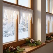 Artikel Eiszapfengirlande Schneevlies Weiß 15×180 cm 2 Stück Fensterdeko