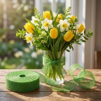 Artikel Juteband Gitterband Grün 5cm x 40m für Dekoration und Bastelarbeiten