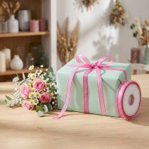 Artikel Dekoband Organzaband Punkte Pink 7mm x 20m Polyester