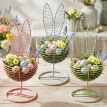 Artikel Dekofigur Draht-Hase aus Metall, 16 cm, Pastellfarben, 3er-Set