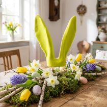 Artikel Hasenohren-Dekoration am Stab aus Kunststoff 56 cm Gelbgrün Pistazie für Ostern