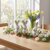 Artikel Deko-Hasen aus Metall in Silber – Osterdekoration 11 cm (3 Stück)