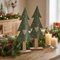 Artikel Deko-Tannenbaum Filz Grün mit Herz und Sternen Höhe 52 cm 2 Stück