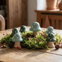Artikel Holz-Dekopilze Mint Grün und Dunkelgrün 4 cm – Set aus 12 Stück