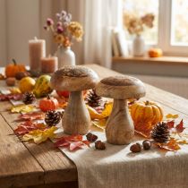 Artikel Holz-Dekopilze Ø10cm H12cm Naturholz Herbstdesign 2er-Set
