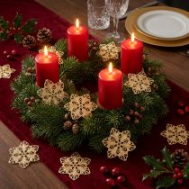 Artikel Weihnachtssterne aus Metall Ø6cm Altgold 36 Stück