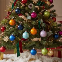 Artikel Christbaumkugeln Glas glänzend bunt 95mm 10er-Set