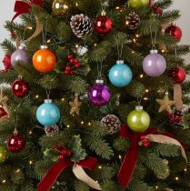 Artikel Christbaumkugel-Set aus Glas 60 mm glänzend bunt 24 Stück
