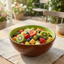 Artikel Keramik Servierschüssel Kiwi-Design 15 cm Grün-Braun