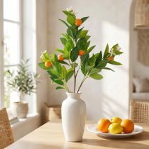 Artikel Dekozweig künstlich Orange und Blüten 78 cm Kunststoff