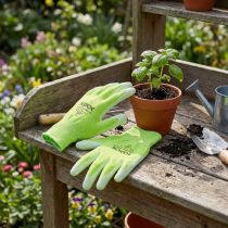 Artikel Kixx Nylon Gartenhandschuhe Größe 8, hellgrün und limette, mit Gummibeschichtung