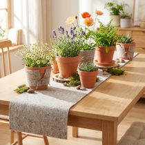 Artikel Filzband Grau-Natur 15 cm x 5 m aus 100 % Schafwolle für Dekoration