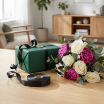 Artikel Kräuselband Polypropylen 30mm x 100m Schwarz für Dekoration und Geschenkverpackung