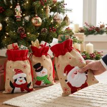Artikel Geschenktüten Weihnachten 20×23cm Jute-Optik 3er-Set mit Wintermotiven