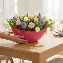 Artikel Deko-Schale Pflanzschale Kunststoff Pink Schwarz 39x12x13cm