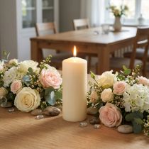 Artikel Stumpenkerze aus Wachs 150x60mm Creme 8er-Set