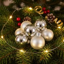 Artikel Weihnachtskugeln Glas Silber Ø4cm Matt/Glanz 24 Stück